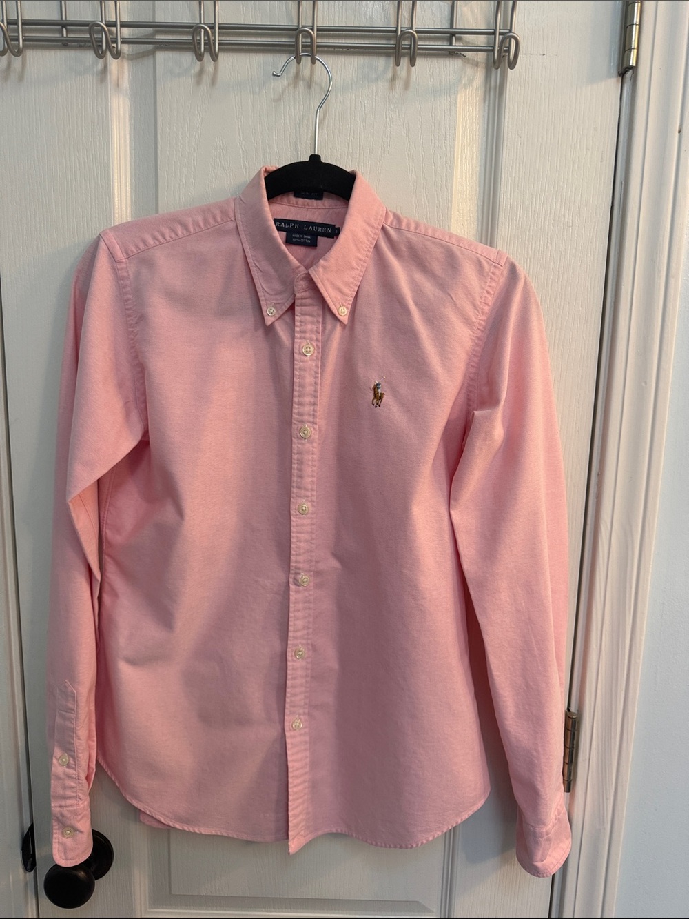 Ralph Lauren Pink Button-Down Oxford Shirt with Polo Pony